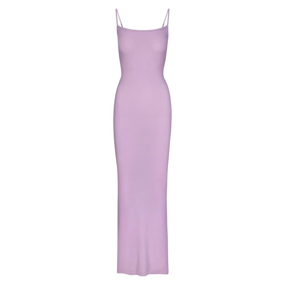Skims long slip dress plum